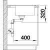 Granitový dřez Blanco ZENAR 45 S-F InFino bílá dřez vlevo + dřevěná krájecí deska a excentr 523828  + Sanitární silikon + Designové masivní dřevěné krájecí prkénko z akácie