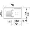 Granitový dřez Blanco ZIA 45 S antracit 514732  + Sanitární silikon + Designové masivní dřevěné krájecí prkénko z akácie