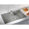 Granitový dřez Blanco ZIA 45 S bílá s excentrem 514718  + Sanitární silikon + Designové masivní dřevěné krájecí prkénko z akácie