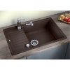 Granitový dřez Blanco ZIA XL 6 S Compact bílá s excentrem 523267  + Sanitární silikon + Designové masivní dřevěné krájecí prkénko z akácie