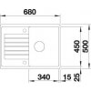 Granitový dřez Blanco ZIA 45 S Compact antracit s excentrem 524711  + Sanitární silikon + Designové masivní dřevěné krájecí prkénko z akácie