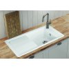 Granitový dřez Blanco FARON XL 6 S InFino káva 524812  + Sanitární silikon + Designové masivní dřevěné krájecí prkénko z akácie