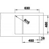 Granitový dřez Blanco ELON 45 S InFino antracit + odkapávací rošt nerez 524824  + Sanitární silikon + Designové masivní dřevěné krájecí prkénko z akácie