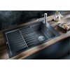Granitový dřez Blanco ELON 45 S InFino tartufo + odkapávací rošt nerez 524831  + Sanitární silikon + Designové masivní dřevěné krájecí prkénko z akácie