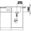 Granitový dřez Blanco ELON 45 S InFino káva + odkapávací rošt nerez a excentr 524823  + Sanitární silikon + Designové masivní dřevěné krájecí prkénko z akácie