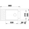 Granitový dřez Blanco ELON XL 8 S InFino šedá skála + odkapávací rošt nerez 524871  + Sanitární silikon + Designové masivní dřevěné krájecí prkénko z akácie