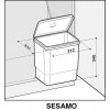 Vestavný odpadkový koš Sinks SESAMO 45 1x16l