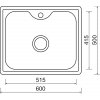 Nerezový dřez Sinks BIGGER 600 V 0,8mm matný  + Čistící pasta pro nerezové dřezy SINKS