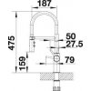 Kuchyňská vodovodní baterie Blanco CATRIS-S Flexo nerez imitace  chrom lesk s černou sprchovou hadicí HD 525792