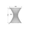 stolova podnoz sandglass technicky nakres