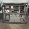 Emuca Quartz organizér zásuvky – eco‑kůže, dřevo, titan detail 1