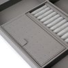 Emuca Quartz organizér zásuvky – eco‑kůže, dřevo, titan detail 2