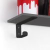 Podpěra police včetně věšáku, ocel, černá detail 1