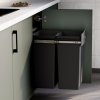 Odpadkový koš UNION K40 s integrovaným výsuvem - 25 + 25 L - antracit detail 13