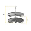 Otočné police Shelvo 3/4, 900 mm –šedý plast a hliník detail 2