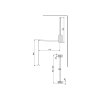 Sklopná šatní tyč LUX, šířka od 45 cm do 115 cm, chrom detail 6
