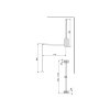 Sklopná šatní tyč LUX, šířka od 45 cm do 115 cm, chrom detail 7