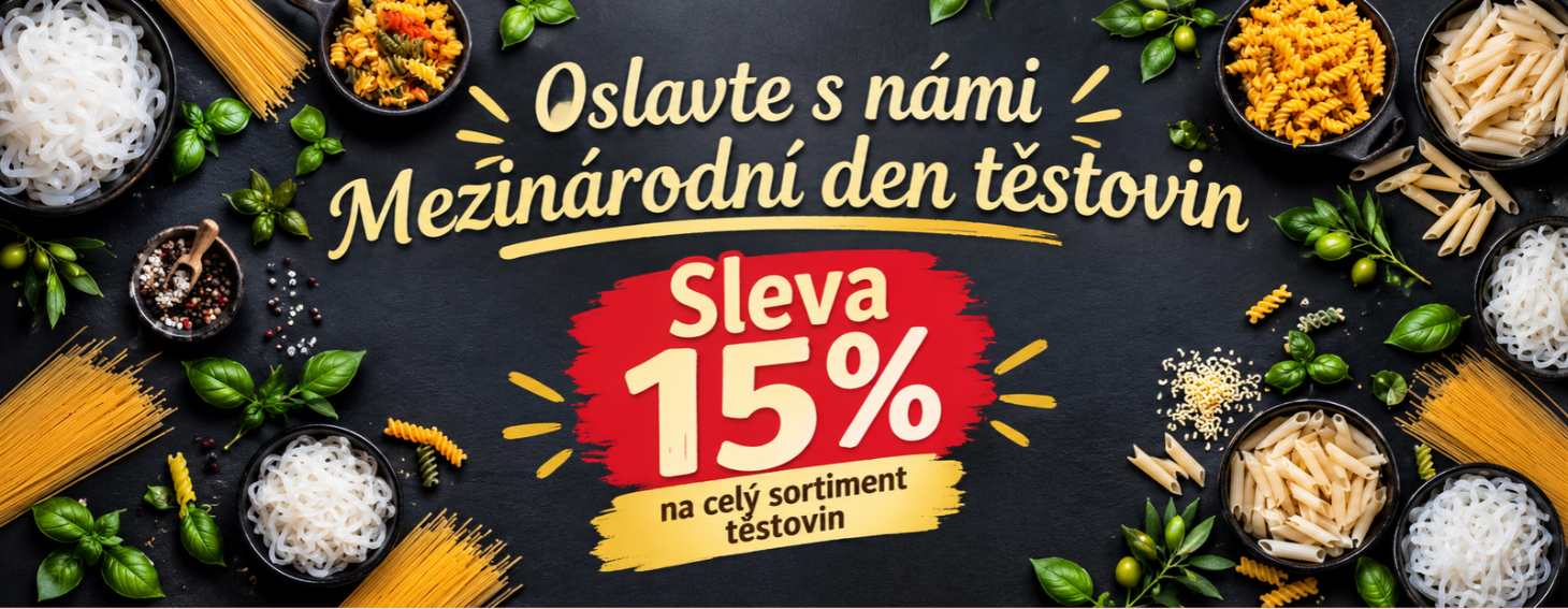 Mezinárodní den těstovin - sleva 15%