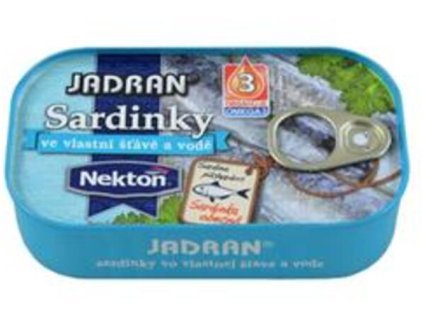 sardinky ve vodě, štávě