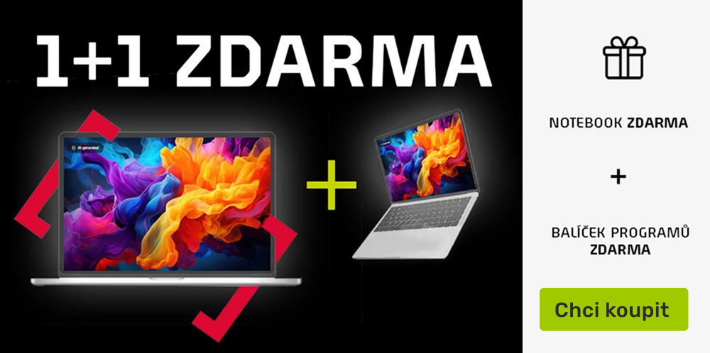 1+1 zdarma - notebook zdarma