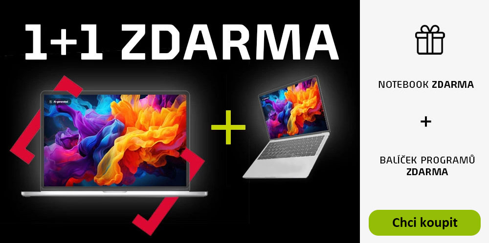 1+1 zdarma - notebook zdarma