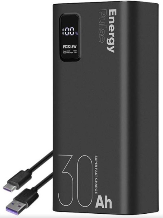 Digitální displej powerbanky OBAL:ME EnergyPulse 30 000 mAh