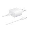Samsung Cestovní Nabíječka 45W + Datový Kabel USB-C/USB-C (Bulk) – bílá