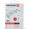 SWISSTEN SÍŤOVÝ ADAPTÉR SMART IC 2x USB 2,1A POWER + DATOVÝ KABEL USB C 1,2m BÍLÝ