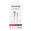 Swissten Datový Kabel Textile Ii USB / Lightning, 1.5m - růžová