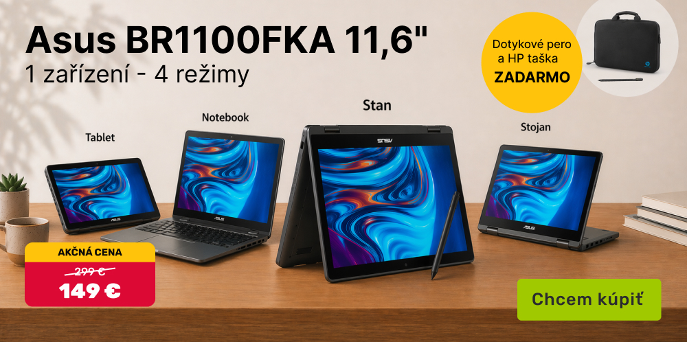 Notebook Asus s perom a taškou