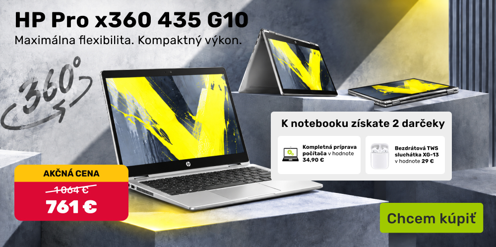 HP Pro x360 s darčeky zadarmo