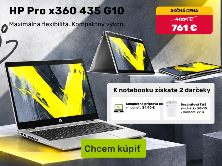 HP Pro x360 s darčeky zadarmo