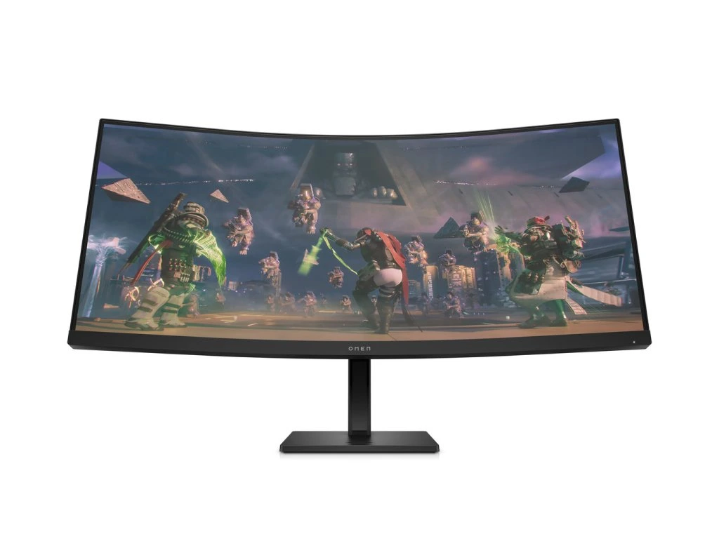 Monitor HP s hrou na tapete.