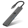 Connect IT Compact PRO USB-C hub + čítačka kariet (2xUSB-A 3.0, 1xUSB-C) - sivá