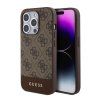 Guess PU 4G Stripe MagSafe Zadný Kryt pre iPhone 15 Pro Brown