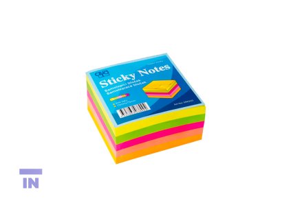 Samolepící bločky Auro v kostce 75x75 mm, 400 lístků, neon mix