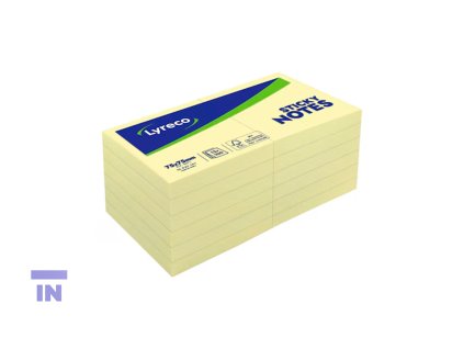 Samolepící bločky - 75 × 50 100 lístků - žlutý