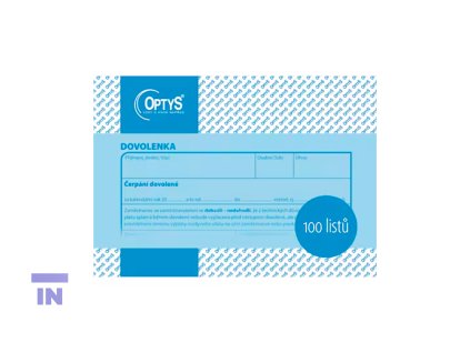 Dovolenky Optys A6, blok 100 listů