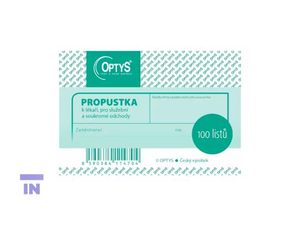 Propustka, A7, 100 listů, OPTYS 1147