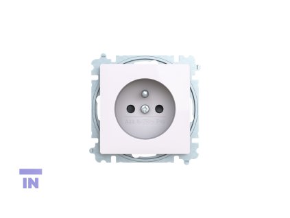 Zásuvka ABB ZONI  s clonkami, bezšroubové svorky, IP40, Zoni®, bílá