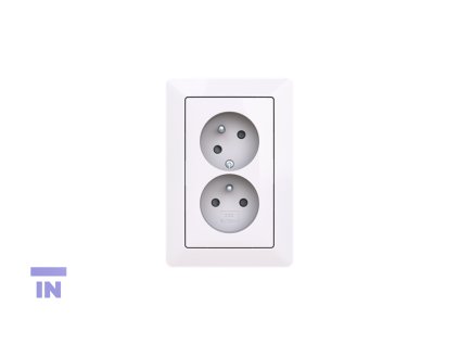 Zásuvka dvojnásobná, s clonkami, s natočenou dutinou bílá ABB Zoni 5513T-C02357 500