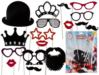Párty foto doplnky 17ks -  Moustache & Lips