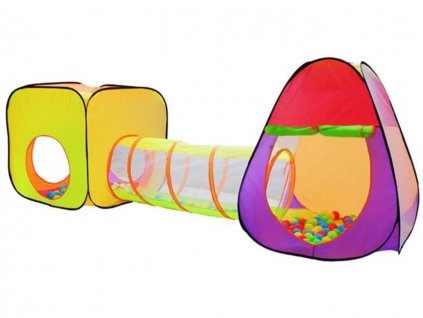 Detský stan a hrací domček s tunelom vrátane 200 loptičiek
