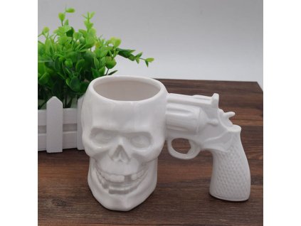 Hrnček revolver lebka