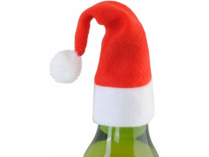 Vianočná čiapka na fľašu Santa Claus