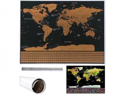 Veľká stieracia mapa sveta s vlajkami Deluxe 82 x 59 cm bez príslušenstva
