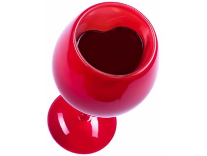 Zamilovaná sklenice na víno (Barva Červená)