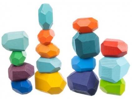 Drevené hračky - Kreatívne balančné kamene - 16 ks