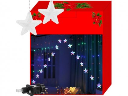 Vianočné svetielka - Hviezdy - 136 LED - Farebné