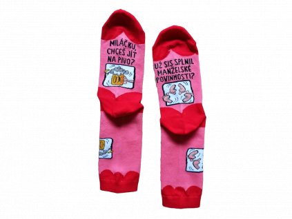 Veselé ponožky - Miláčku, chceš jít na pivo? (Velikost 35-38)